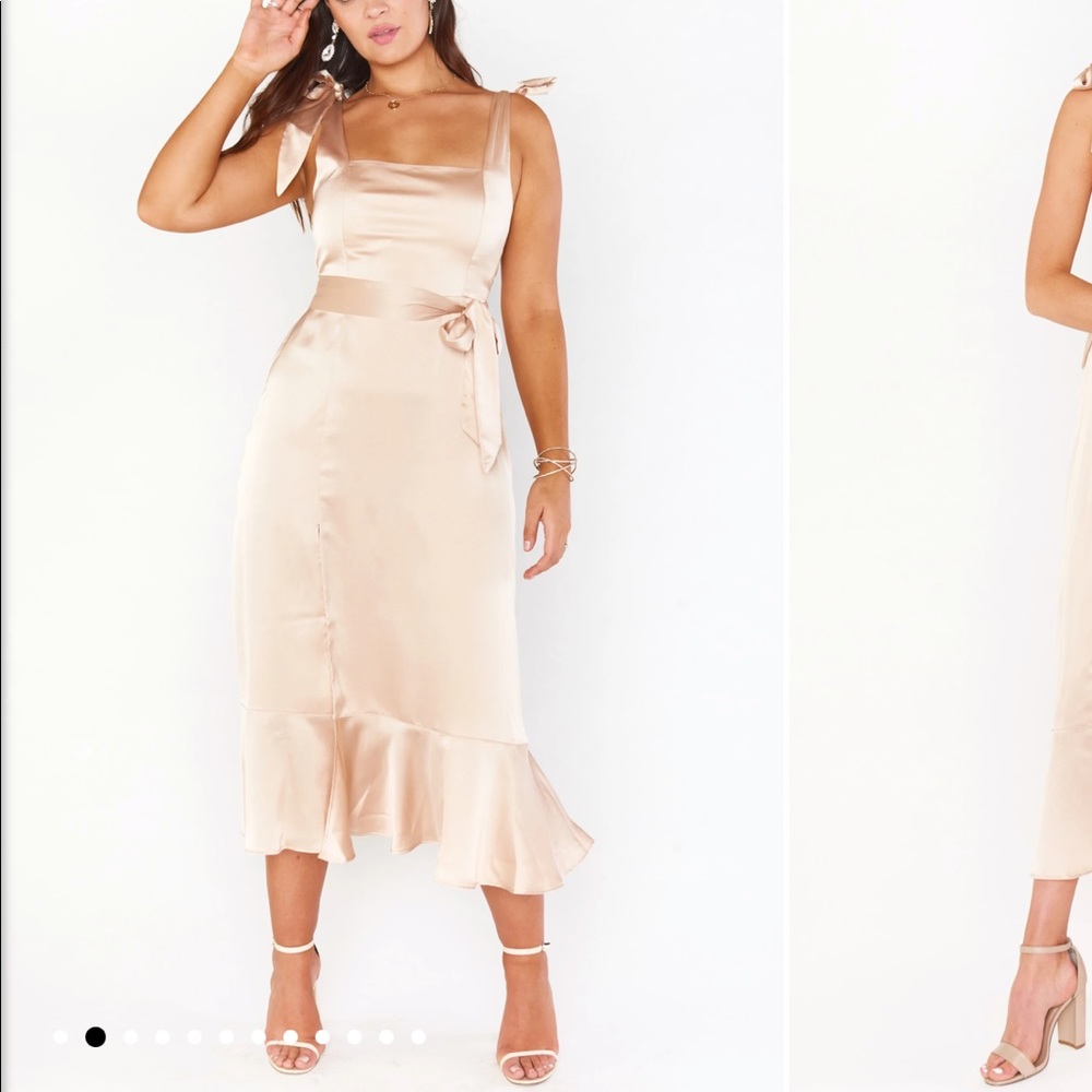 Show Me Your Mumu Champagne Luxe Satin Bridesmaid Dress